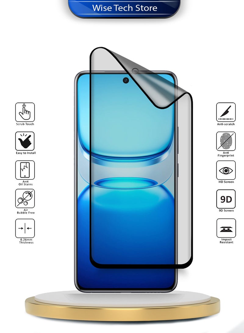 دبليو تيك واقي شاشة فليكسبل كامل من السيراميك النانوي المميز لهاتف vivo iQOO Z10 / vivo iQOO Neo 10 5G 2025 بالغطاء الكامل والغراء الكامل - شفاف/أسود (MSCNMN) - Image 2